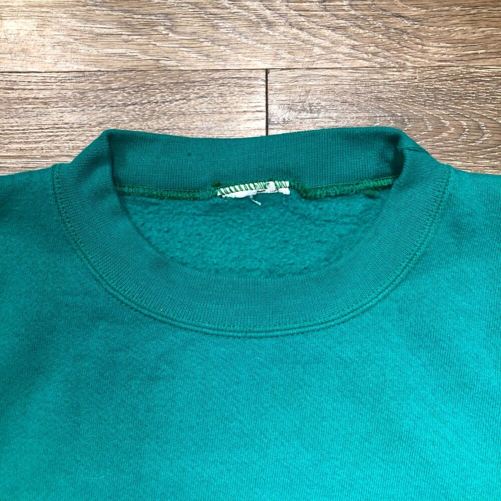 Vintage 90’s Large Walt Disney World Crewneck Teal Blue Green Sweatshirt Logo - Picture 5 of 5